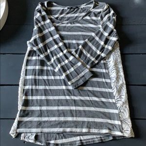 Papermoon striped lace detail top